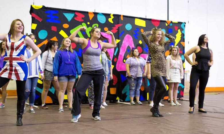 Sisters of Delta Zeta perform in the Greek Sing competition. (ONU photo/ Communications & Marketing)
