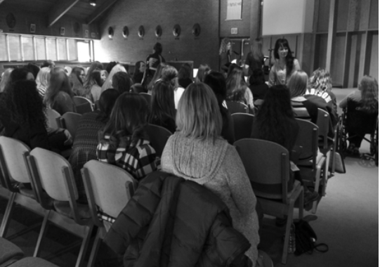 High school students prepare for the busy day of singing. (Northern Review photo/Devan Bianco)