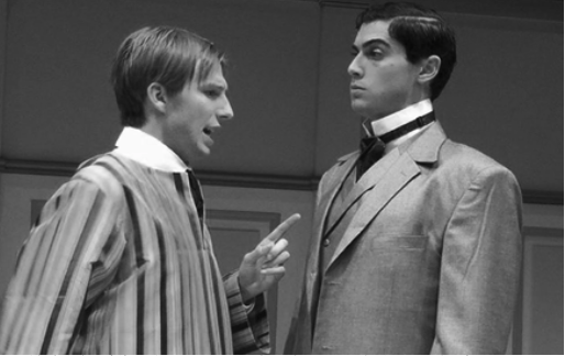 Patrick Plucinsky and Chase Zimmerman in a scene from The Importance of Being Earnest. (Northern Review photo/Kasy Long)