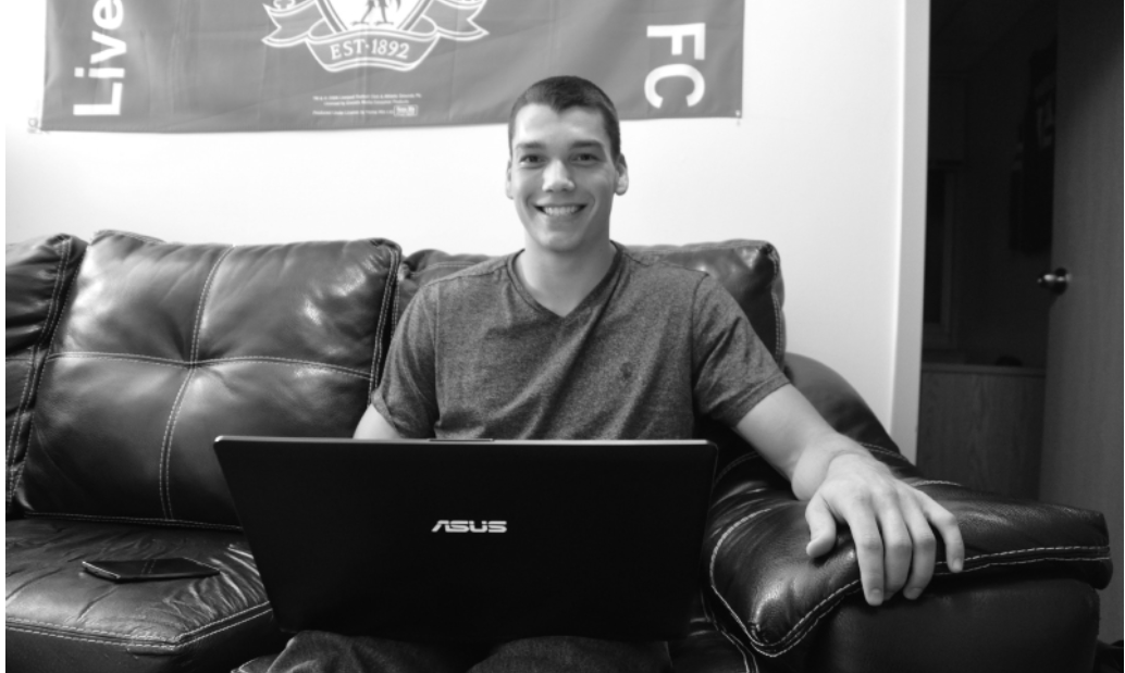 Alex Sibila, the creator of ONU's first Snapchat Geofilter. (Northern Review photo/ Grant Pepper)