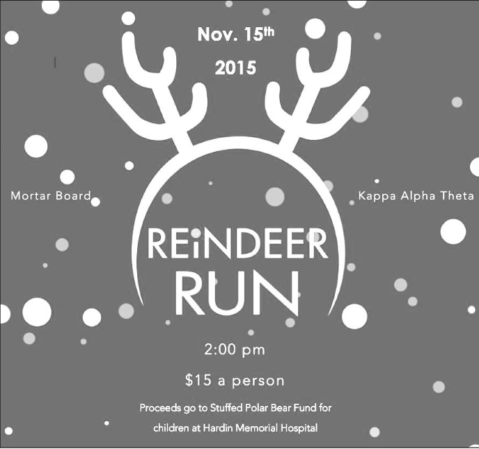 Mortar Board and Kappa Alpha Theta's poster for the event. They aimed to put a twist on the classic 5k, while providing local kids with furry friends to help them while in the hospital. (graphic/Mortar Board)