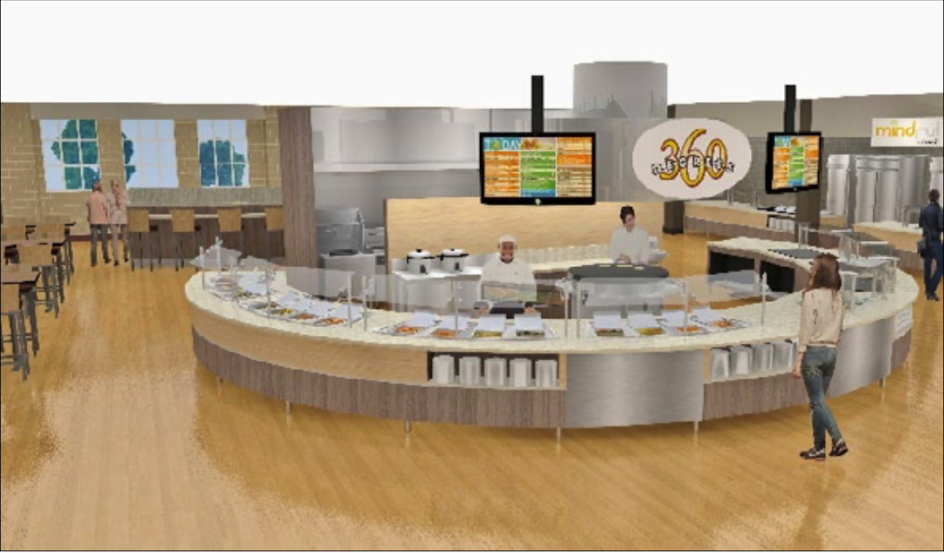 The 360 grill will provide students with made-to-order meals along with regular self-serve dishes (photo/Sodexo).