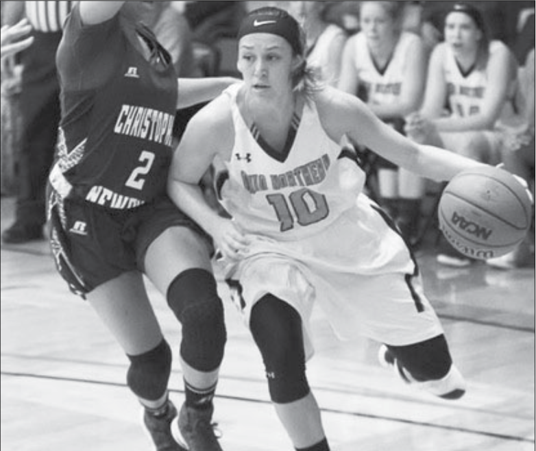 ONU senior point guard Britt Lauck scored her 1,000th point on Saturday, but the Polar Bears fell to Christopher Newport in the Elite Eight (photo/ ONU Sports Information).