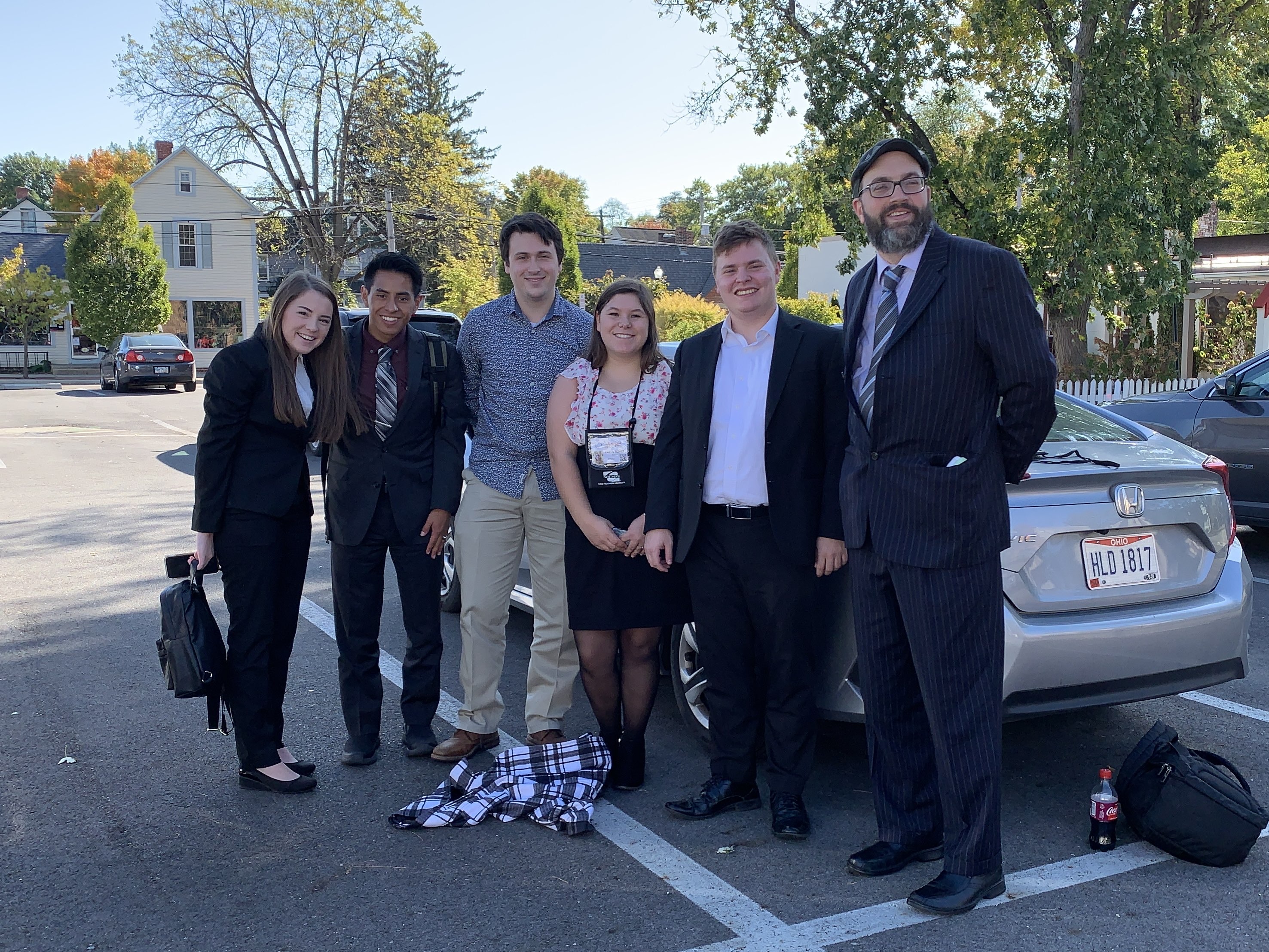 The combined Polar Media staff from Northern Review, WONB-FM, and ONU3-TV (left to right: Andrea Hoffman, Nathan Grizenko, Alex Tvaroch, Kayla Fisher, Ryan Kelly, and Dr. Shane Tilton) before the start of the 2019 Democratic Presidential Debate at Otterbein University. This event was one of the many events that the Northern Review had the pleasure of covering. (photo/file)